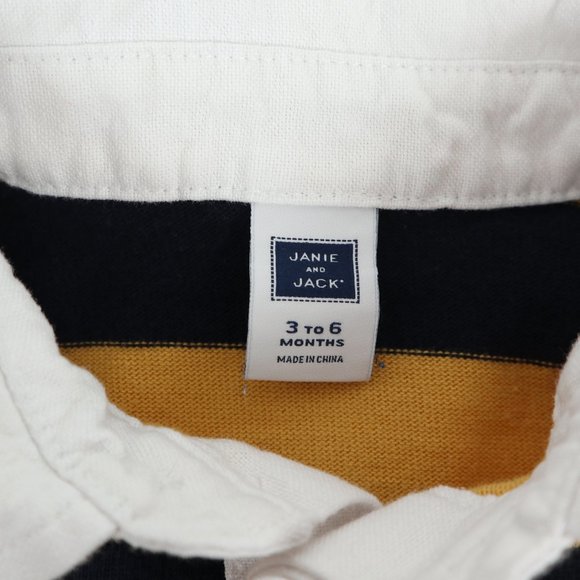 JANIE & JACK long sleeve polo, boy's size 3-6M - Picture 3 of 4